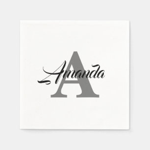 Monogramm Initiale Einfach Elegant Benutzerdefinie Serviette