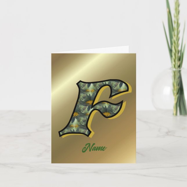 Monogramm Initiale F Gänseblümchen Kunst Personali (Vorderseite)