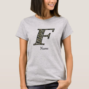 Monogramm Initiale F Hortensien Blumen Personalisi T-Shirt