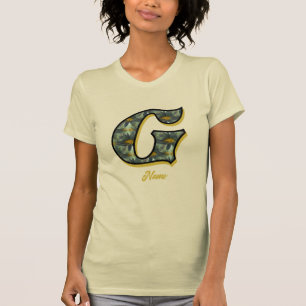 Monogramm Initiale G Gänseblümchen-Blumenkunst ind T-Shirt