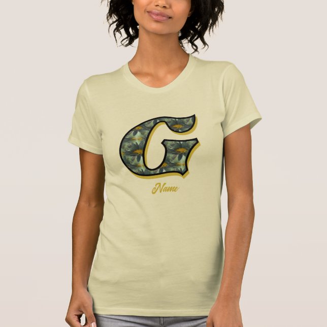 Monogramm Initiale G Gänseblümchen-Blumenkunst ind T-Shirt (Vorderseite)