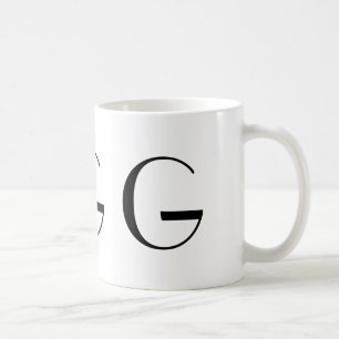 Monogramm Initiale G Schwarz-Weiß Moderner Kaffeeb Kaffeetasse