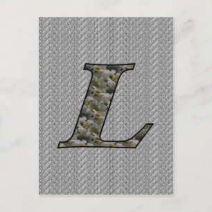 Monogramm Initiale L Hortensienblüten Postkarte