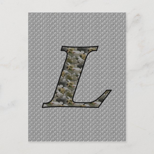 Monogramm Initiale L Hortensienblüten Postkarte (Vorderseite)