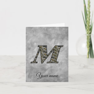 Monogramm Initiale M Hortensien Blumen Personalisi