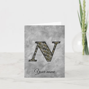 Monogramm Initiale N Hortensien Blumen Personalisi