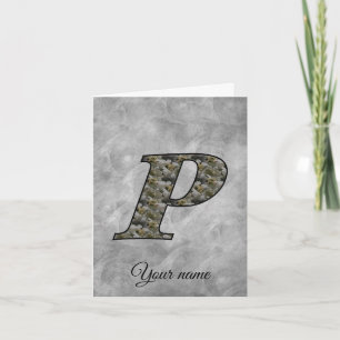 Monogramm Initiale P Hortensien Blumen Personalisi