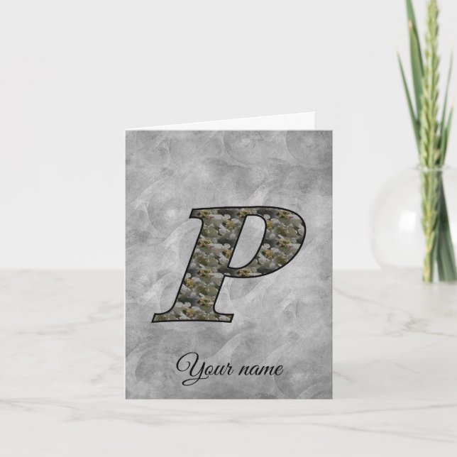 Monogramm Initiale P Hortensien Blumen Personalisi (Vorderseite)