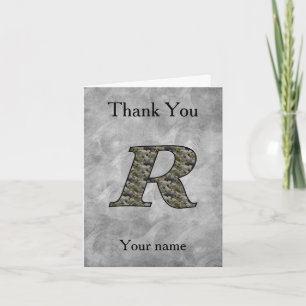 Monogramm Initiale R Hortensien Blumen Personalisi Dankeskarte