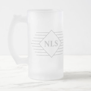 Monogramm-Initialen auf einem Mattglas Bierglas