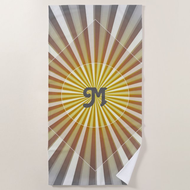 Monogramm-Initialen auf Streifen der Sternexplosio Strandtuch (Vorderseite)