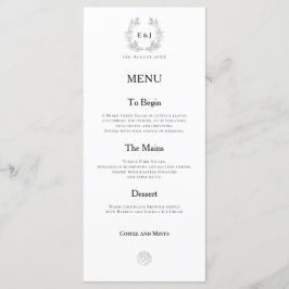 Monogramm-Initialen/Blätter/Schwarz-Typografie-Hoc Menükarte