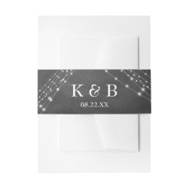 Monogramm-Initialen Datum Chalkboard & Light Strin Einladungsbanderole