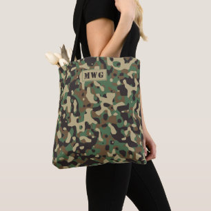 Monogramm-Initialen der Camouflage Tarnmuster Tasche