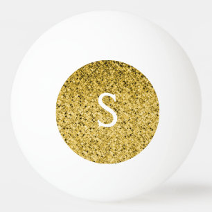 Monogramm-Initialen für den Gold-Glitzer Tischtennisball