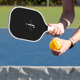 Monogramm-Initialen für den Schwarzen und Weißen I Pickleball Schläger