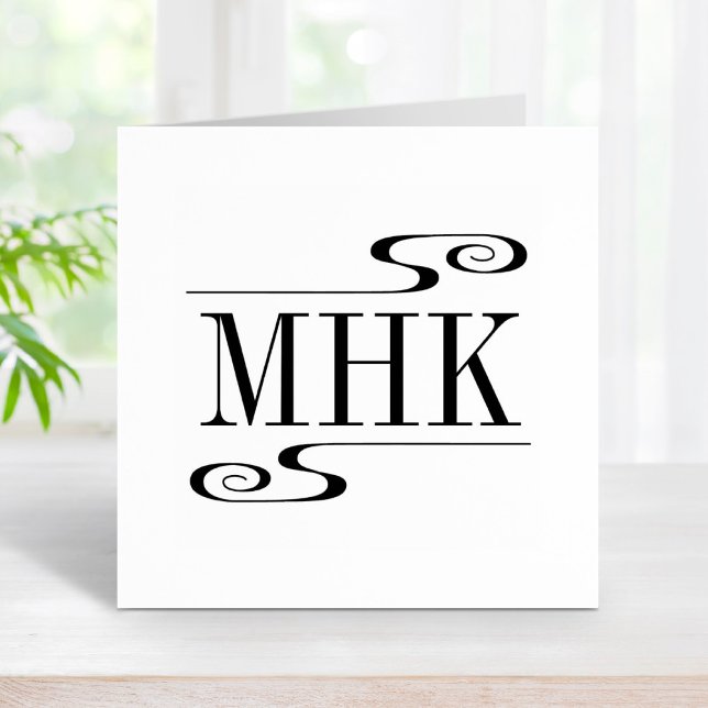 Monogramm-Initialen für einfache Wirbel Gummistempel (Von Creator hochgeladen)