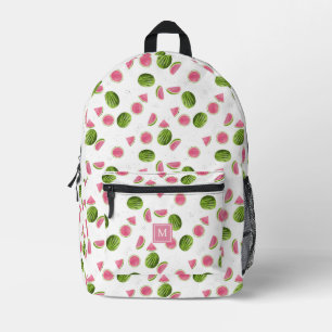 Monogramm-Initialen für Sommerpink und Grüne Wasse Bedruckter Rucksack