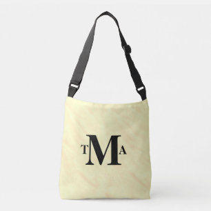 Monogramm-Initialen-gelbes Aquarell Tragetaschen Mit Langen Trägern