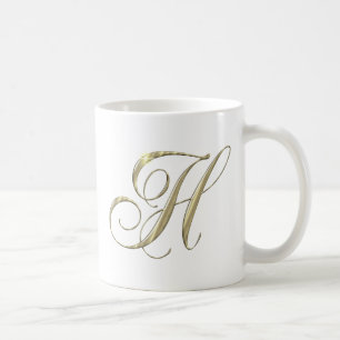 Monogramm-Initialen-Geschenk des Goldbuchstabe-H Kaffeetasse