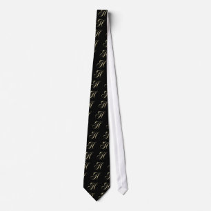 Monogramm-Initialen-Geschenk des Goldbuchstabe-H Krawatte