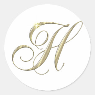 Monogramm-Initialen-Geschenk des Goldbuchstabe-H Runder Aufkleber