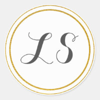 Monogramm-Initialen | Gold- und Weißkreisgrenzen