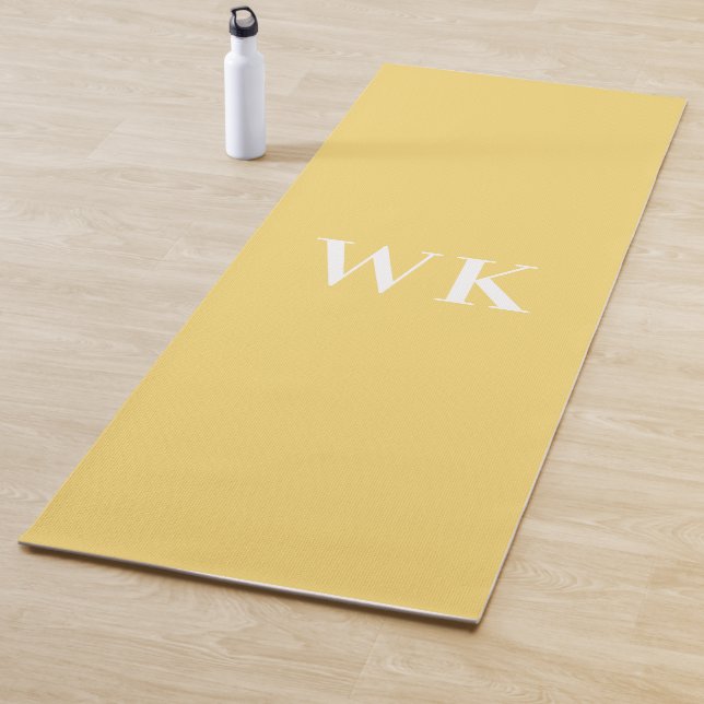 Monogramm-Initialen Minimal Modernes Gelb Yogamatte (Beispiel)