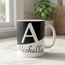 Monogramm-Initialen mit elegantem Schwarzweiß-Spli