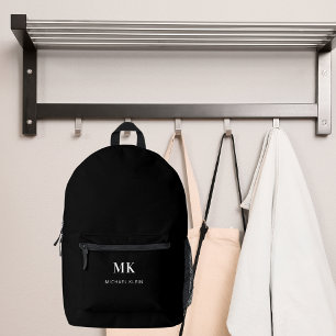 Monogramm-Initialen mit Schwarz-weißem Namen Bedruckter Rucksack