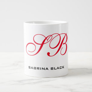 Monogramm Initialen Name Schlicht Moderne Minimali Jumbo-Tasse