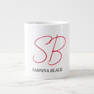 Monogramm Initialen Name Schlicht Moderne Minimali Jumbo-Tasse