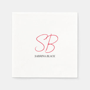 Monogramm Initialen Name Schlicht Moderne Minimali Serviette