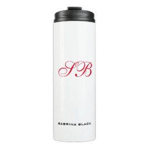 Monogramm Initialen Name Schlicht Moderne Minimali Thermosbecher