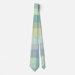 Monogramm Initialen Pastel Retro Streifen Aquamari Krawatte
