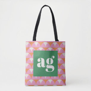 Monogramm-Initialen Retro-geometrisch Tasche