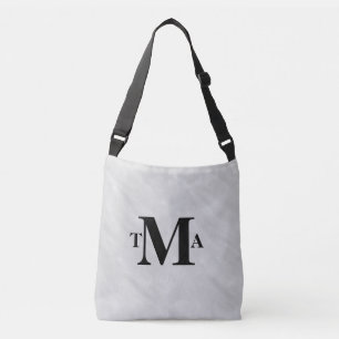 Monogramm-Initialen-schwarze Holzkohle Tragetaschen Mit Langen Trägern