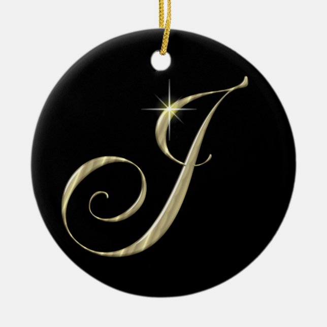 Monogramm-Initialen-Verzierungs-Fan-Zug des Keramikornament (Vorne)