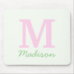 Monogramm Initialer Individuelle Name Rosa Grün Mousepad<br><div class="desc">Dies ist ein Monogram Initial Individuelle Name Pink Green Mouse Pad!</div>