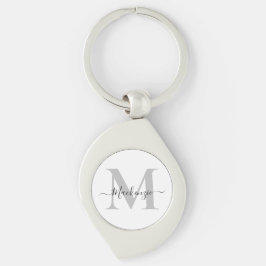 Monogramm Initialname Swirl Medal personalisieren Schlüsselanhänger