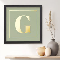 Monogramm Initialzeige Grün mit farbiger Hintergru