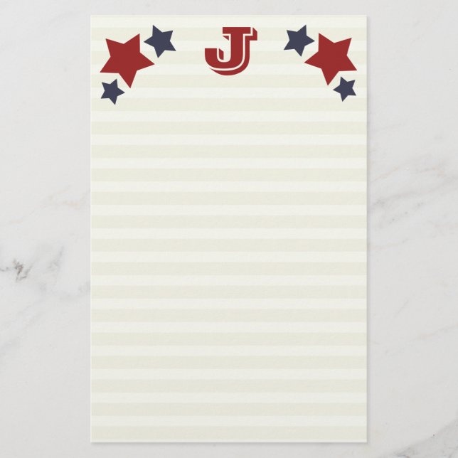 Monogramm J / Anfangs-J-Stangen und -Stationierung Briefpapier (Vorderseite)