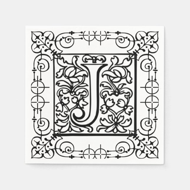Monogramm J Serviette (Vorderseite)
