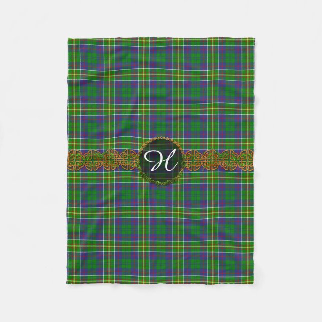 Monogramm-Jäger-Tartan Fleecedecke (Vorderseite)