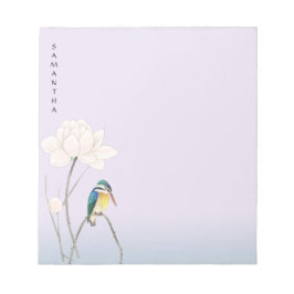 Monogramm Japanisch Vintag Lotus 5" x 6" Notepad Notizblock