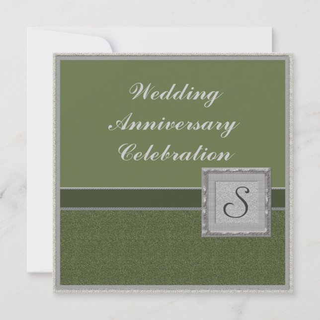 Monogramm-Jubiläumsfeier Party Einladung (Vorderseite)