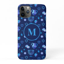 Monogramm, jüdisches Weihnachtsmuster in Hanukkah,
