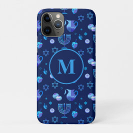 Monogramm, jüdisches Weihnachtsmuster in Hanukkah, Case-Mate iPhone Hülle