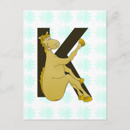 Monogramm K Flexibles Pferd Personalisiert Postkarte
