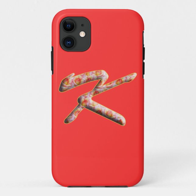 Monogramm K in Rose Muster iPhone 5 Fall Case-Mate iPhone Hülle (Rückseite)